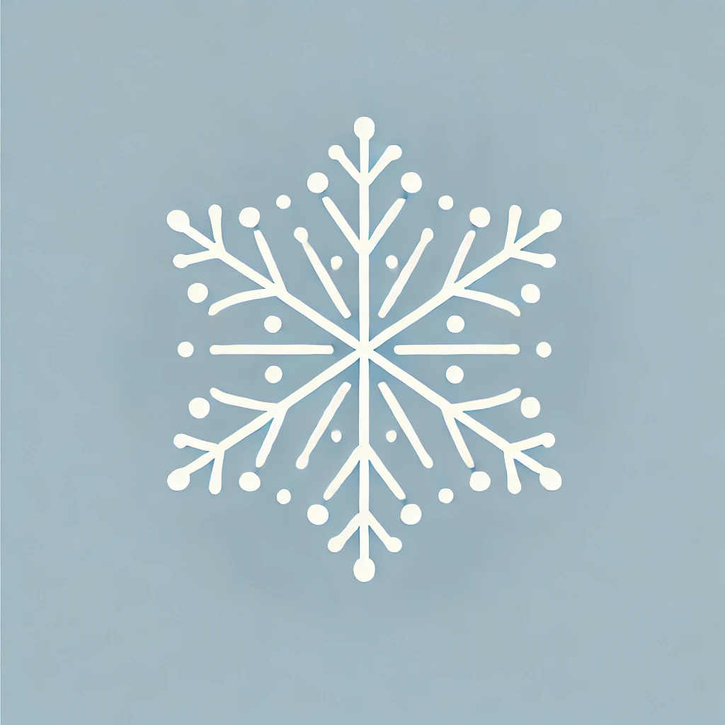  A simple plain snowflake with a clean symmetrical design and minimal detail. The background is a light blue to enhance the snowflake's shape, giving