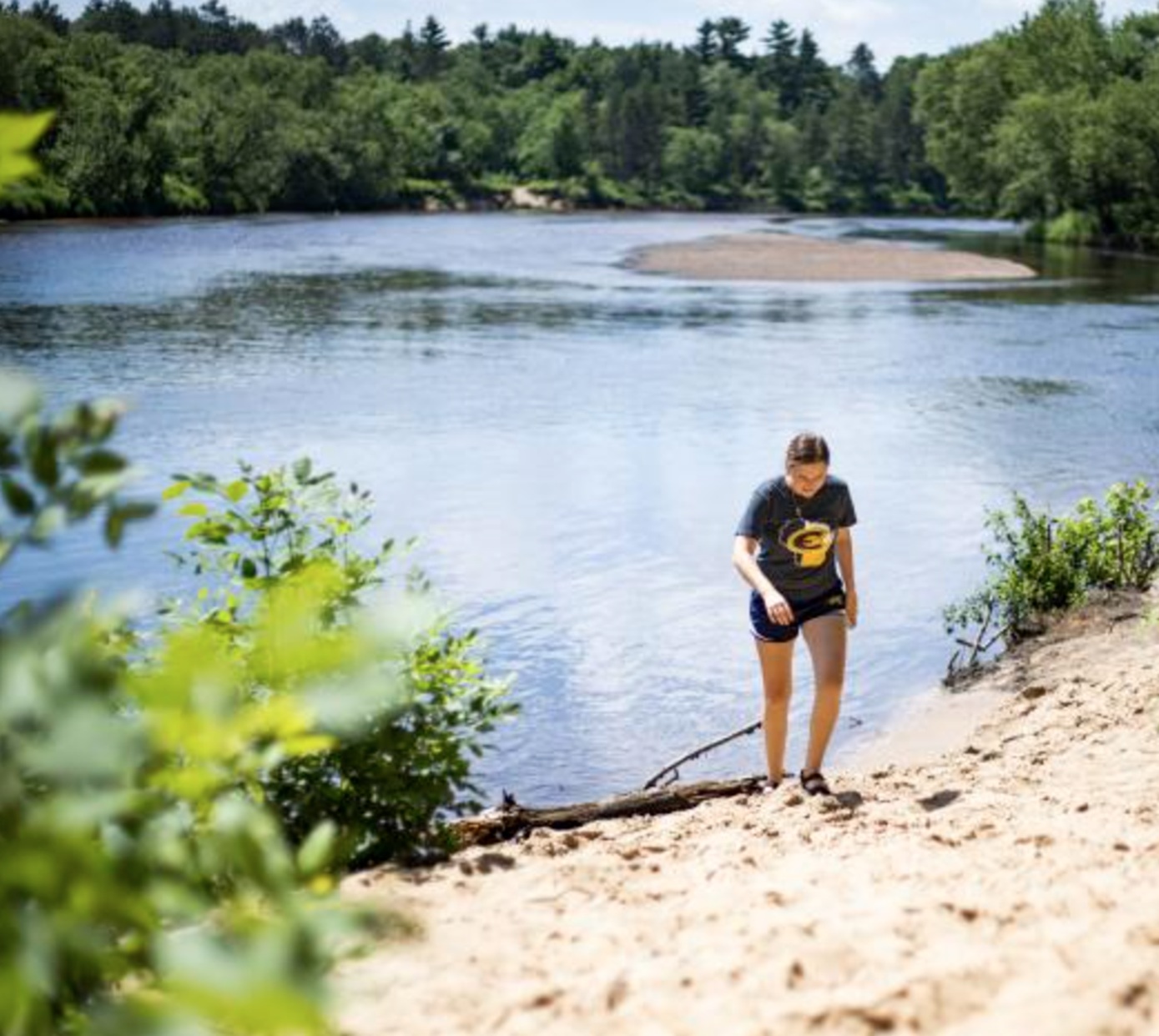 A girl in a lake